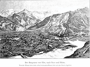Der Bergsturz von Elm nach Buss und Heim, Illustration von Anton Paul Heilmann