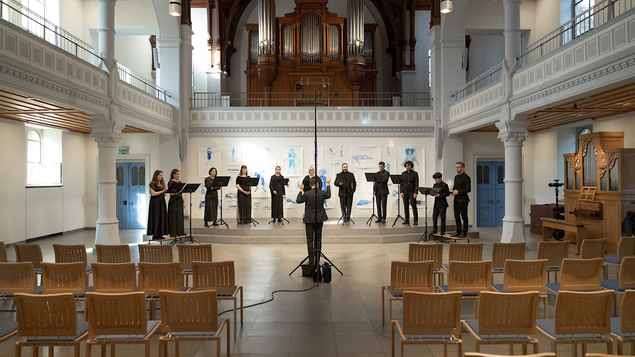 Das Schweizer Vocalconsort probt in der Johanneskirche, Foto © Philippe Girard